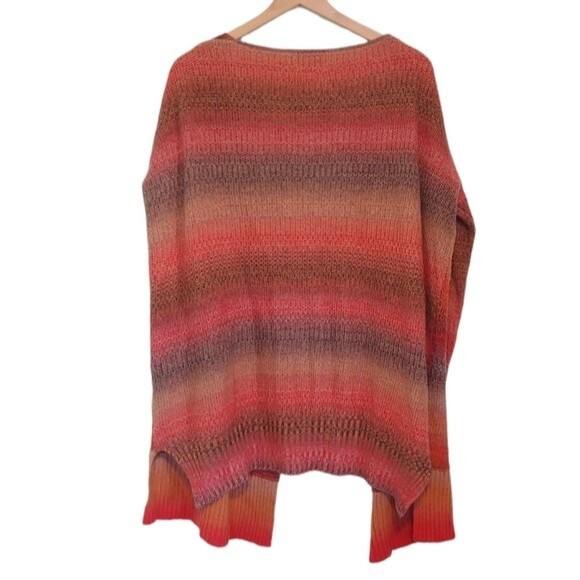 Angie Multicolor Fall Colors Open Front Long Line Cardigan Size Small - Picture 2 of 6